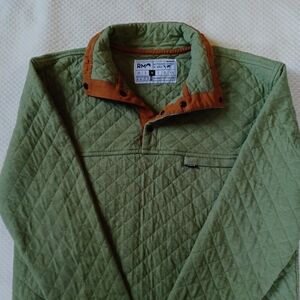 Rock Monkey Outfitters Men's Quilted Green Pullover Size Medium